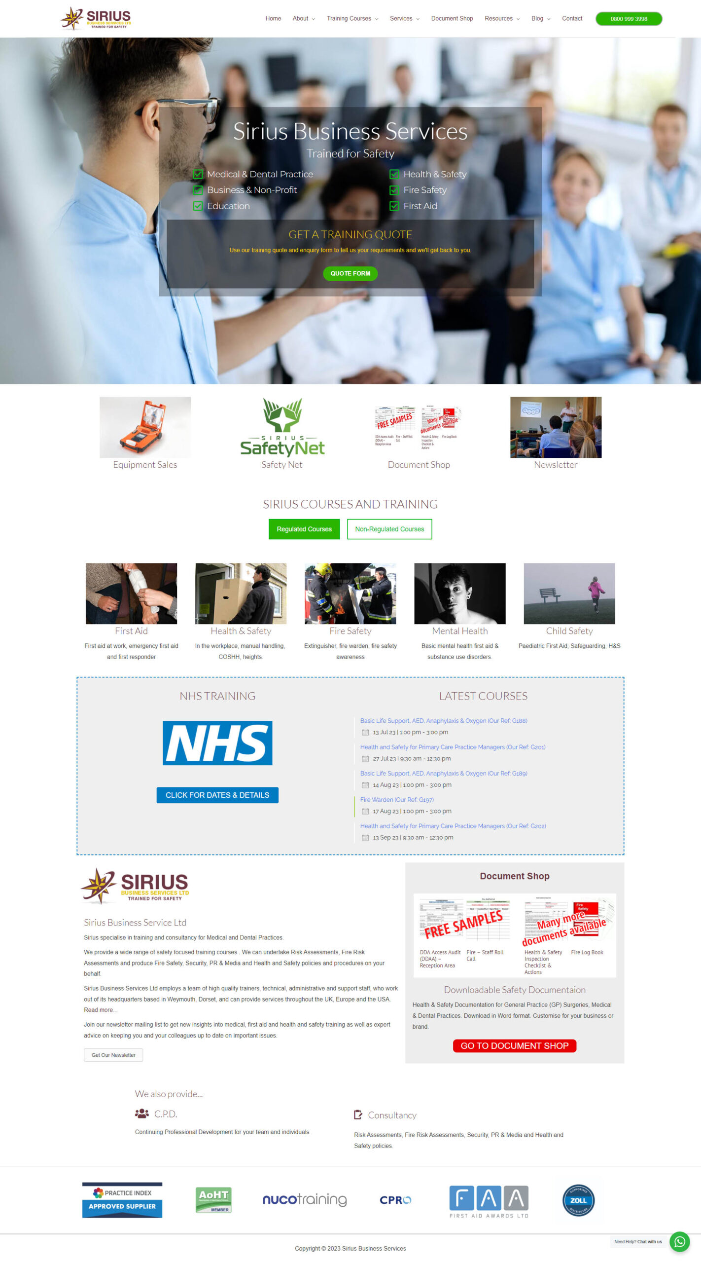 Medical Training Course Website